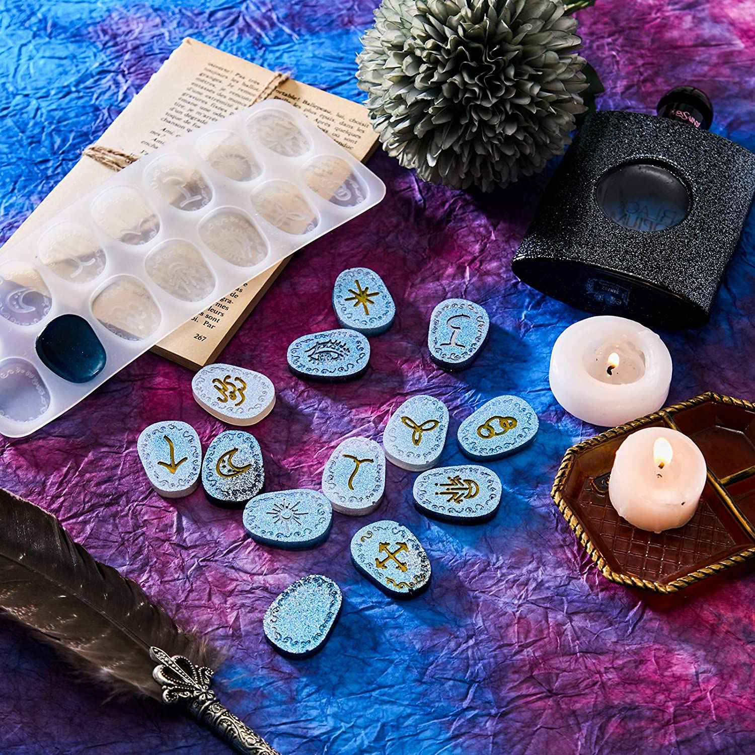Resin Art Alphabet - ABWZ-Molde de resina de runa de