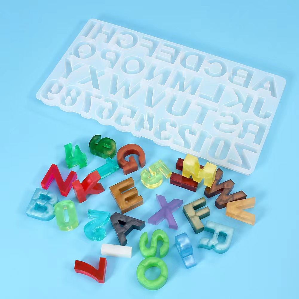 Resin Art Alphabet - Molde de silicona de resina epoxi