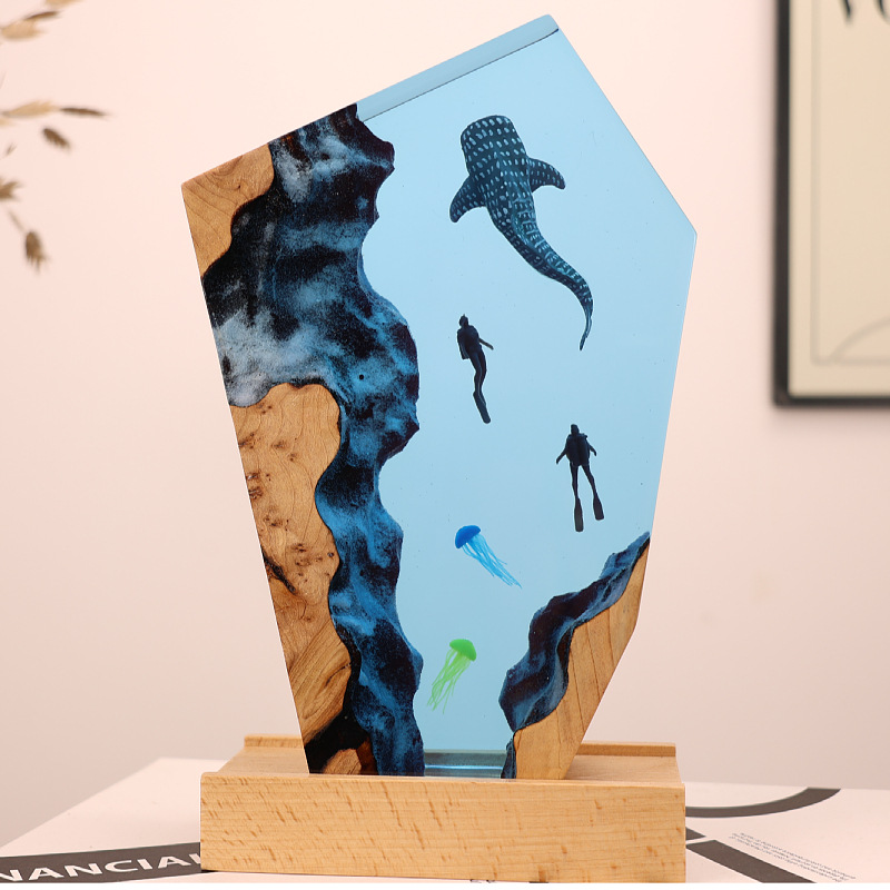 Adorno Luminoso de Resina con  - Resin Art Wedding Gift reseña y precio