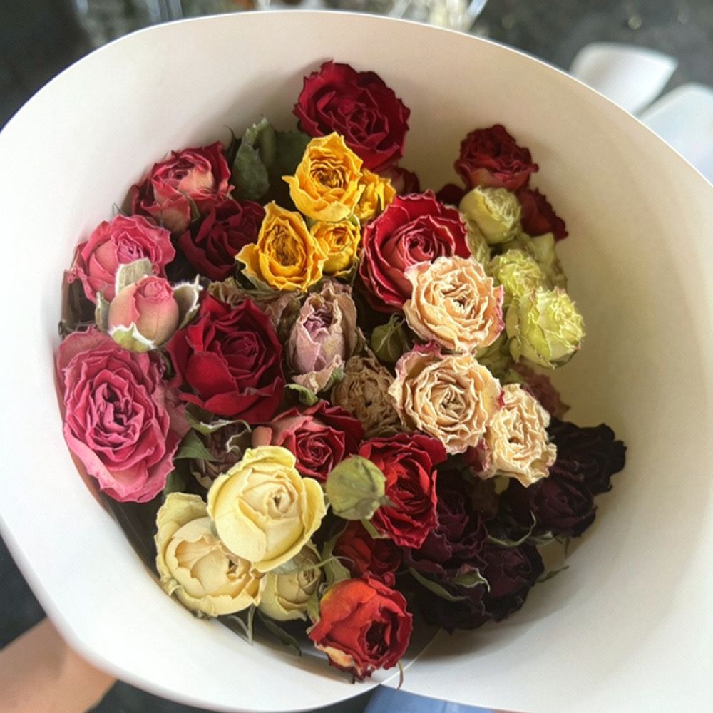 Ramo de rosas naturales secas, - Resin Art Rose reseña y precio